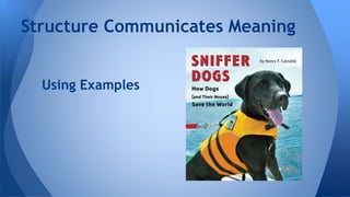 Structure Communicates Meaning 
Using Examples 
 