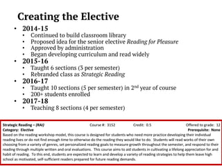 Course Overview
• Semester-long course
• 3 classes per week (M = 45 min., T/W & TH/F = 90 min.)
• 5 major pillars of the c...