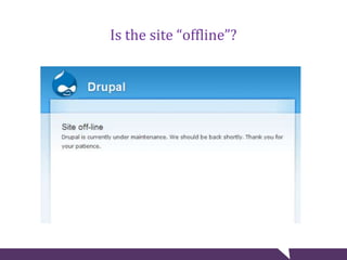 Is the site “offline”?
 