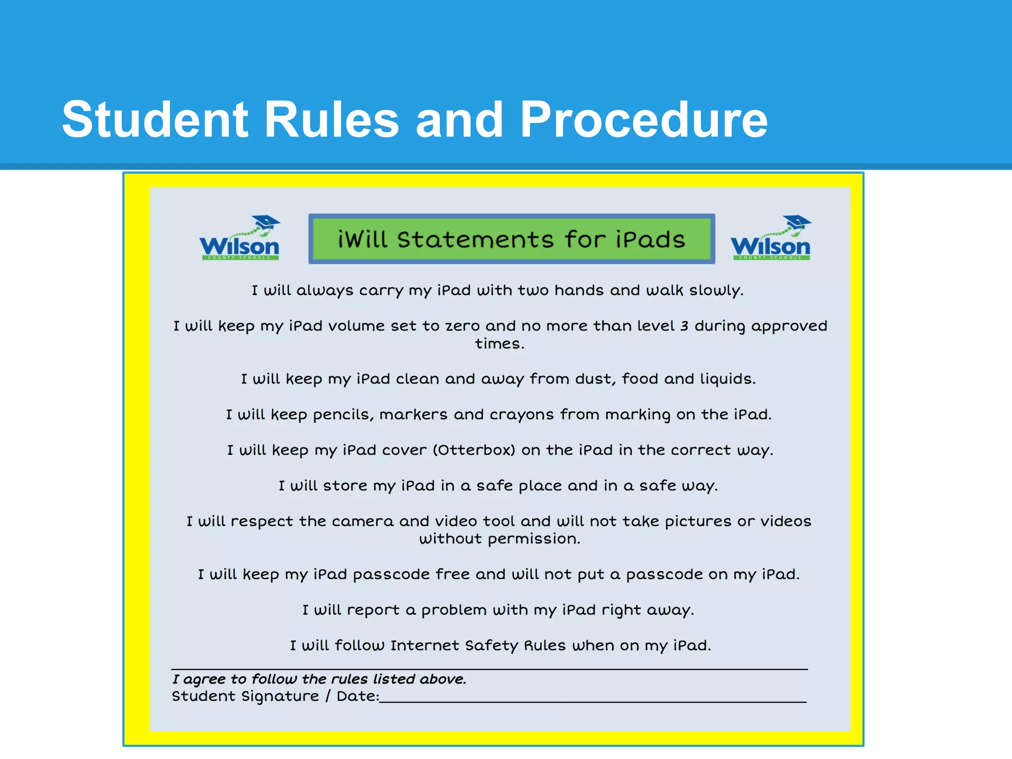 Student Rules and Procedure
 