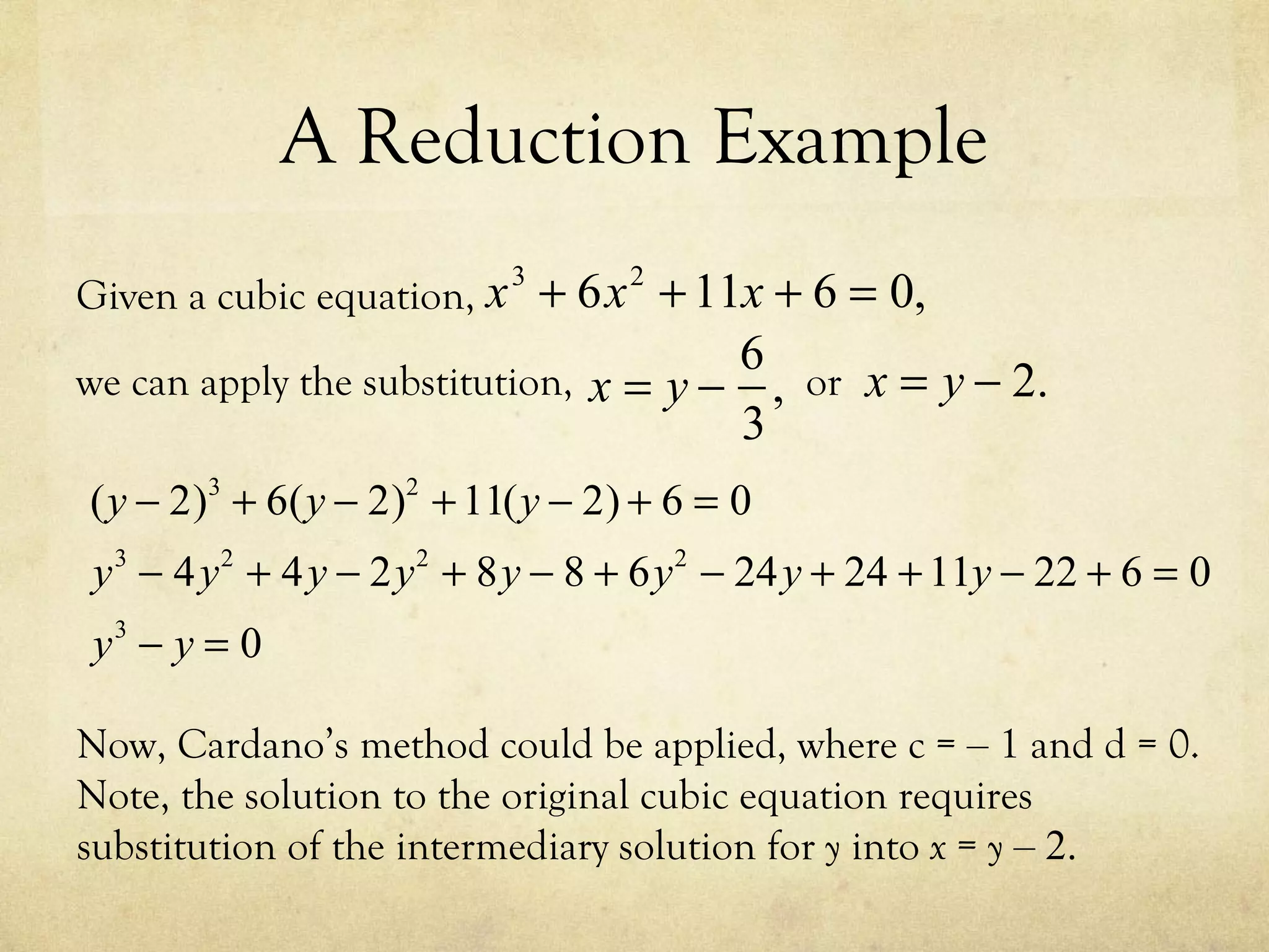 Cardano's method example (70) foto