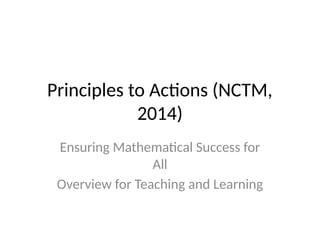 National Council of Teachers of Mathematics which is recognizable ...