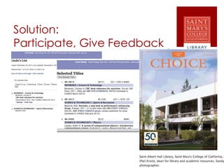 Solution:
Participate, Give Feedback
 