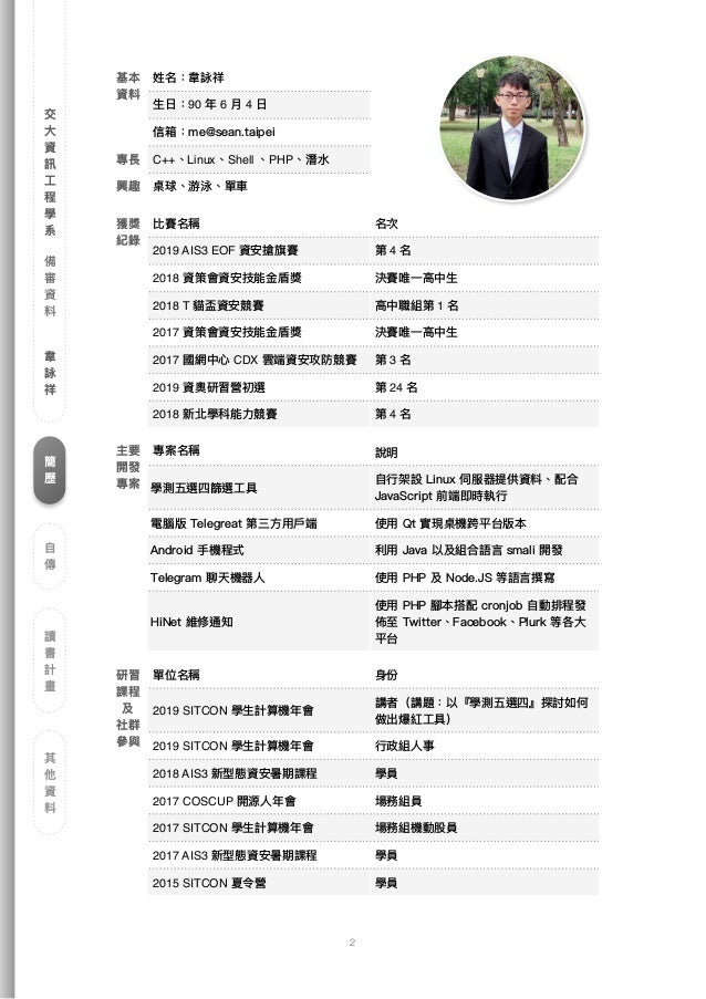 交 資訊 程學系備審資料 詠祥 交 資訊 程學系備審資料 詠祥