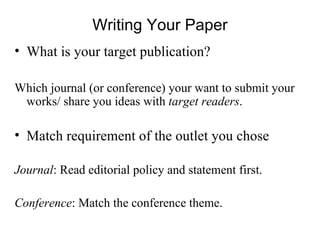 From Ideas to Papers | PPT