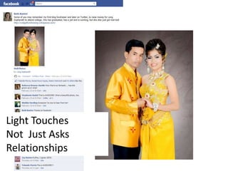 Light Touches
Not Just Asks
Relationships
 