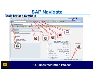 SAP Navigate
Tools bar and Symbols




49                SAP Implementation Project
 