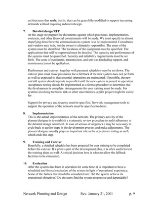 NETWORK PLANNING AND DESIGN, | PDF