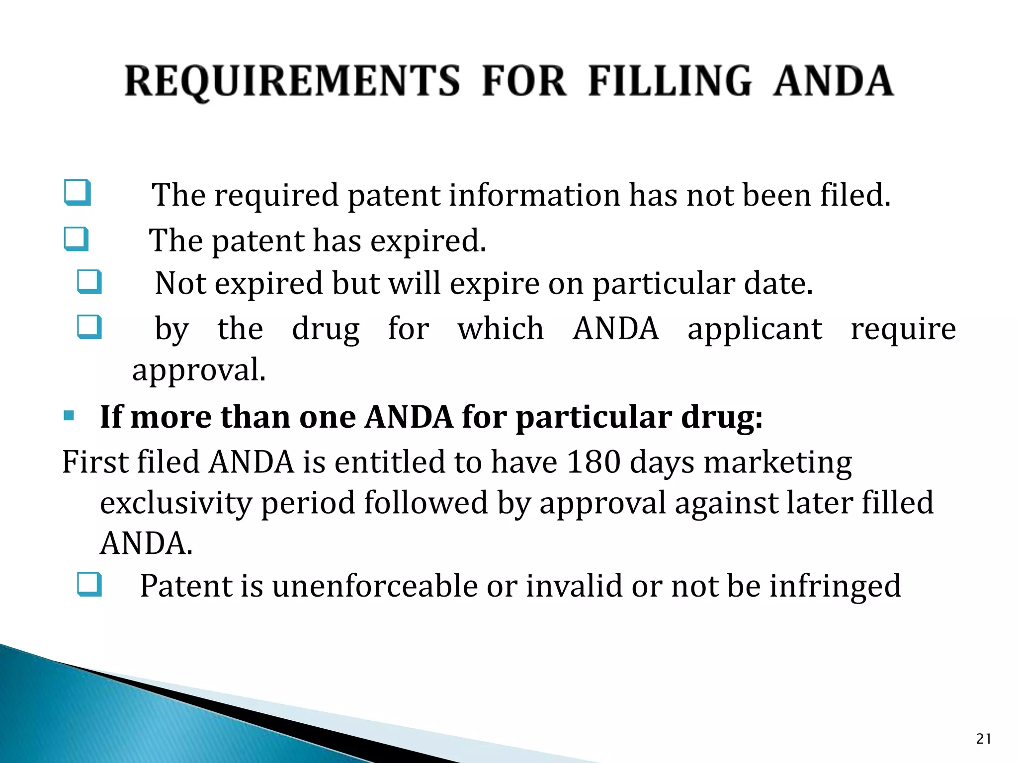 NDA and ANDA regulatory approval process | PPTX | Pharmaceutical ...