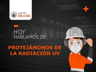 HOY
HABLAMOS DE:
PROTEJÁMONOS DE
LA RADIACIÓN UV
 