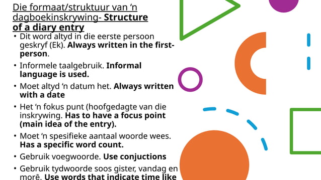 'n Dagboekinskrywing / Diary Entry.pptx- | PPTX