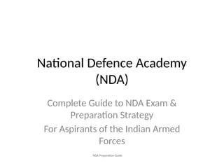 Complete Guide to NDA Exam Preparation and Career in Indian Armed ...