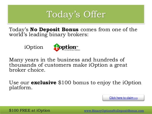 binary option no deposit 2016