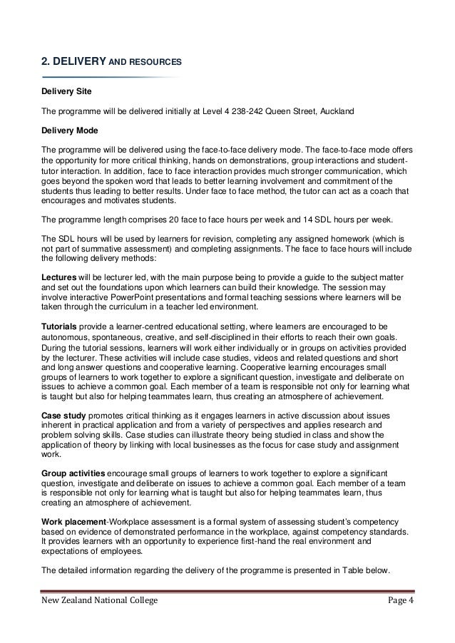 New Zealand National College Ndb L6 Course Handbook