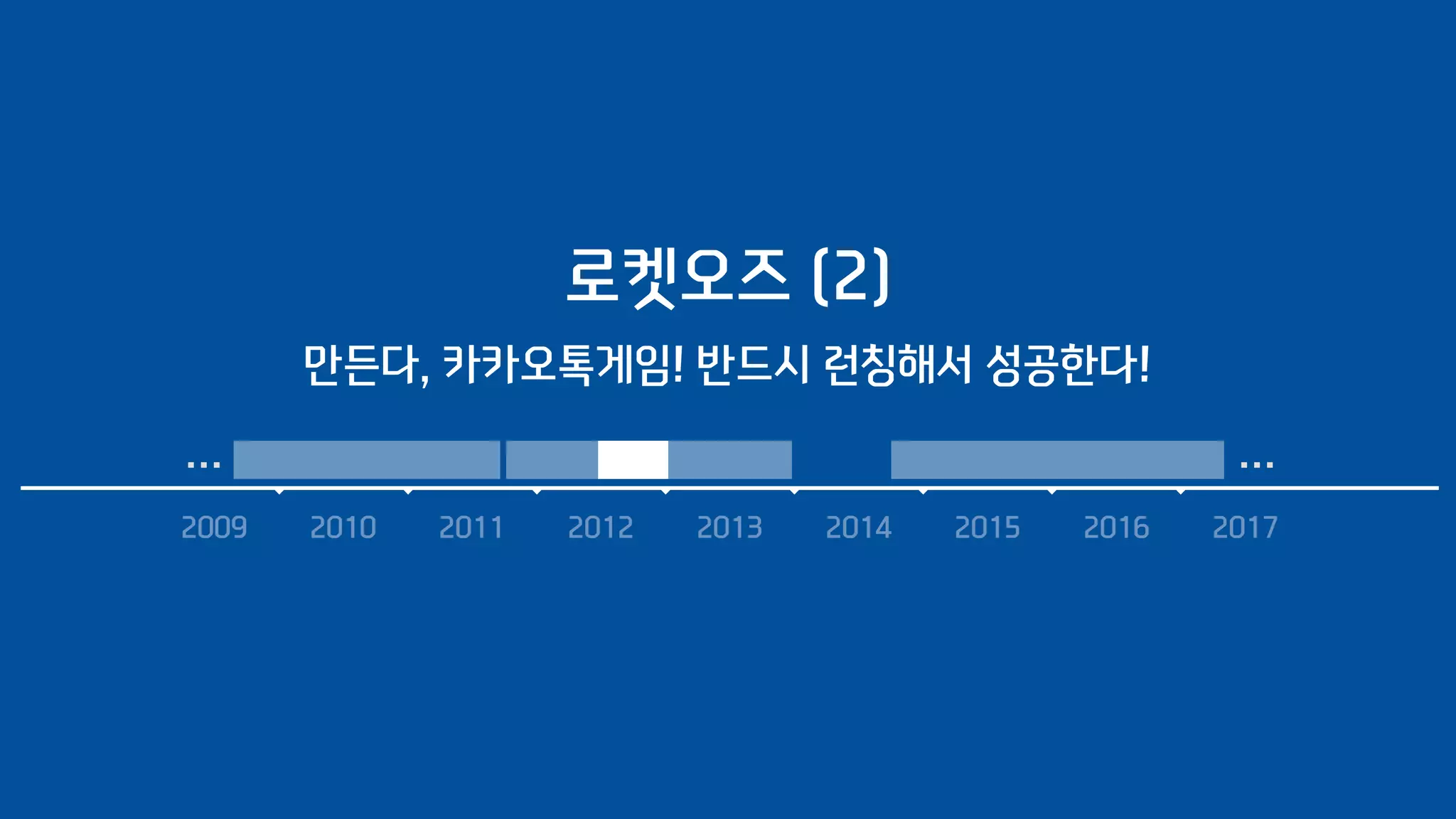 2009 2010 2011 2012 2013 2014 2015 2016 2017
……
로켓오즈 (2)
만든다, 카카오톡게임! 반드시 런칭해서 성공한다!
 