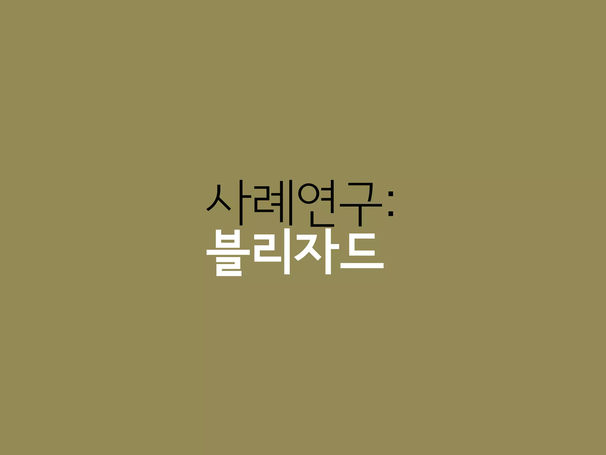 사례연구:
블리자드
 