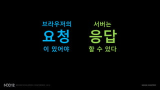 브라우저의    서버는

요청      응답
이 있어야   할 수 있다
 