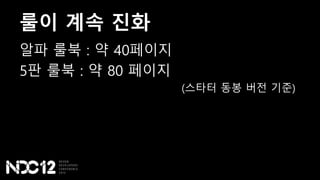 룰이 계속 진화
알파 룰북 : 약 40페이지
5판 룰북 : 약 80 페이지
(스타터 동봉 버전 기준)
 
