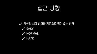접근 방향
자신의 시야 방향을 기준으로 적이 오는 방향
EASY
NORMAL
HARD
 
