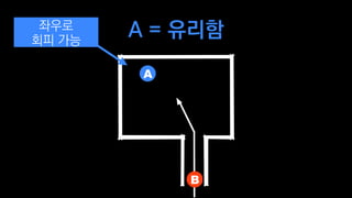 A = 유리함좌우로
회피 가능
A
B
 