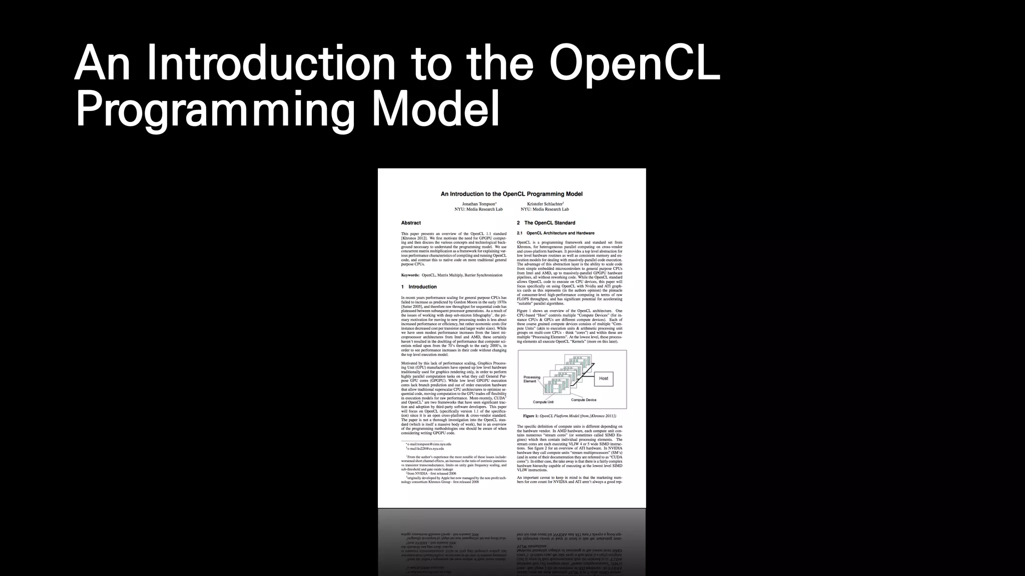 An Introduction to the OpenCL
Programming Model
 