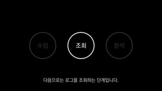 조회
다음으로는 로그를 조회하는 단계입니다.
 