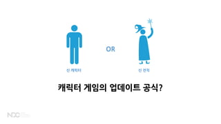 캐릭터 게임의 업데이트 공식?
신 캐릭터 신 전직
OR
 