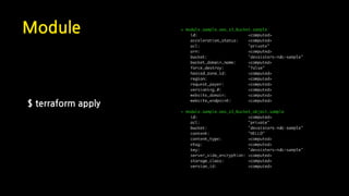 Module
$ terraform apply
 