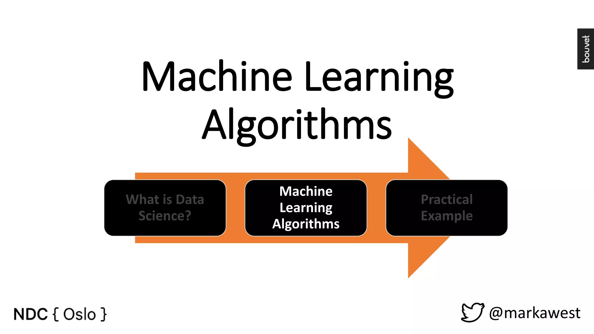Machine Learning Algorithms What is Data Science? Machine Learning Algorithms Practical Example @markawest 