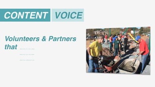 CONTENT! VOICE!
Volunteers & Partners
that! ..……..
..……..
..…..…

 
