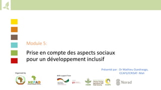 Training workshop on Implementing Nationally Determined Contributions (NDC) Commitments in Agriculture (French)