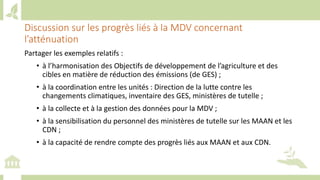 Training workshop on Implementing Nationally Determined Contributions (NDC) Commitments in Agriculture (French)