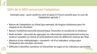 Training workshop on Implementing Nationally Determined Contributions (NDC) Commitments in Agriculture (French)