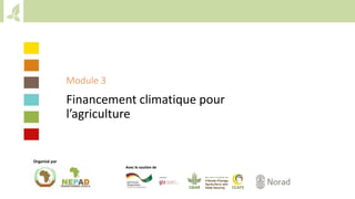 Training workshop on Implementing Nationally Determined Contributions (NDC) Commitments in Agriculture (French)