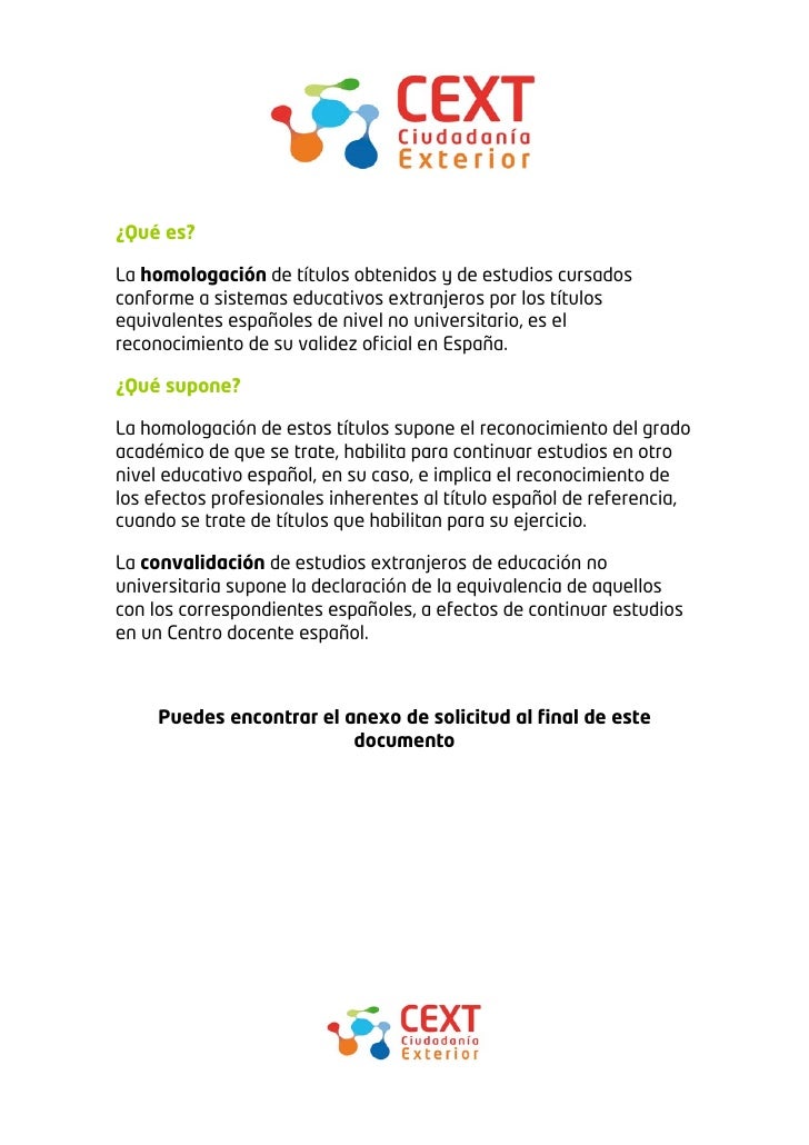 Homologacion De Titulos No Universitarios