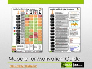 Moodle for Motivation Guide
http://bit.ly/106ZMmV
 