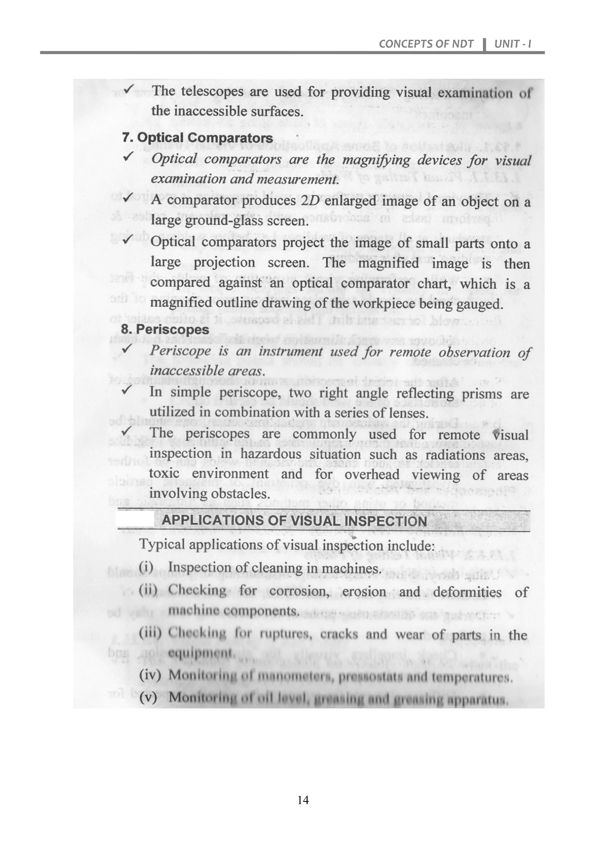 CONCEPTS OF NDT UNIT - I
14
 
