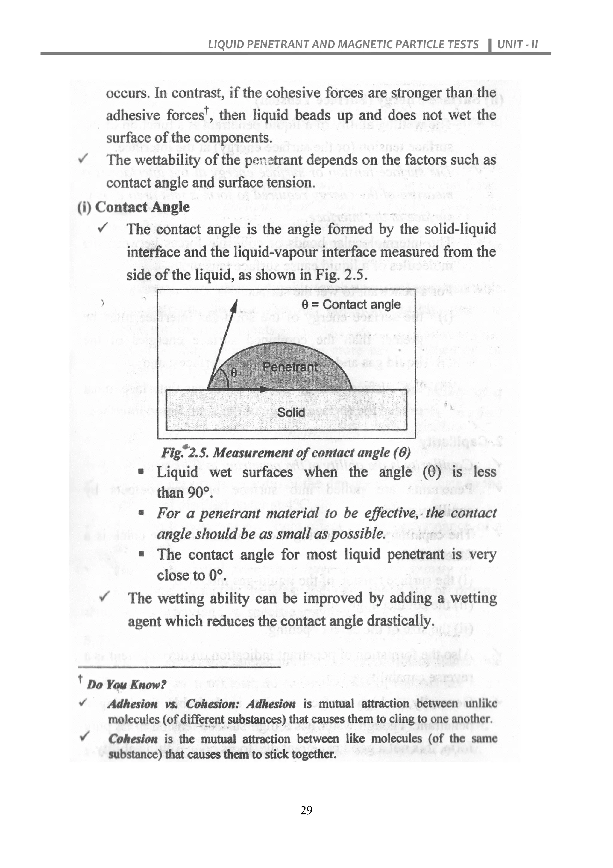 LIQUID PENETRANT AND MAGNETIC PARTICLE TESTS UNIT - II
29
 