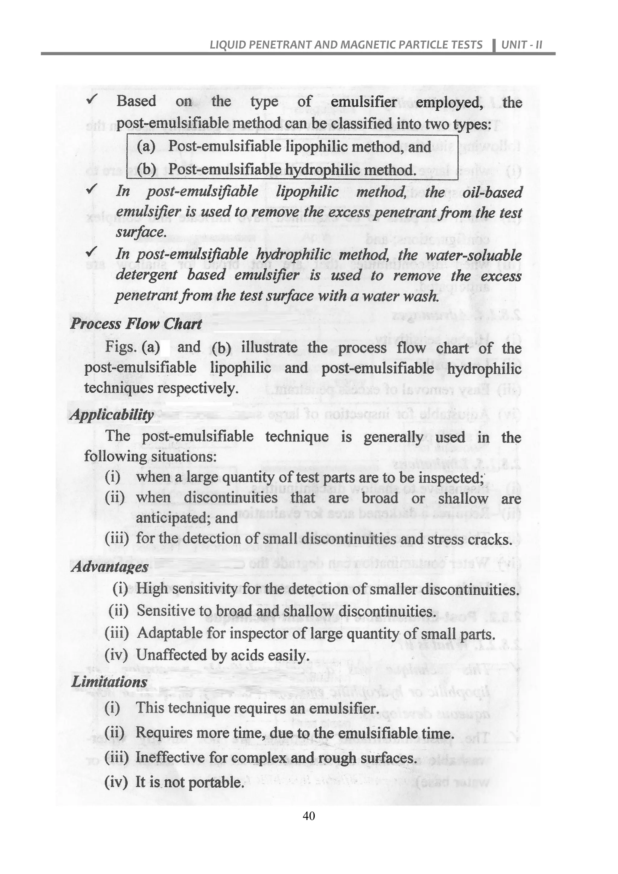 LIQUID PENETRANT AND MAGNETIC PARTICLE TESTS UNIT - II
40
 