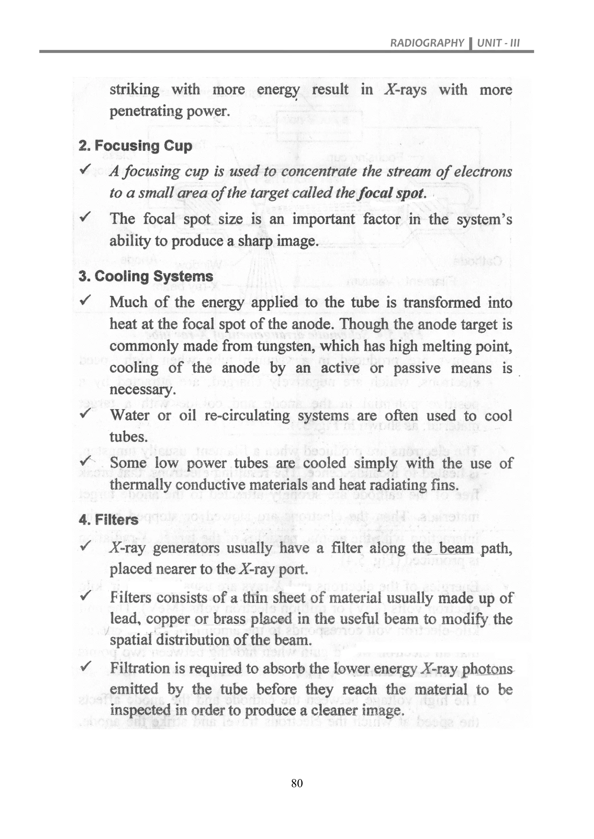 RADIOGRAPHY UNIT - III
80
 