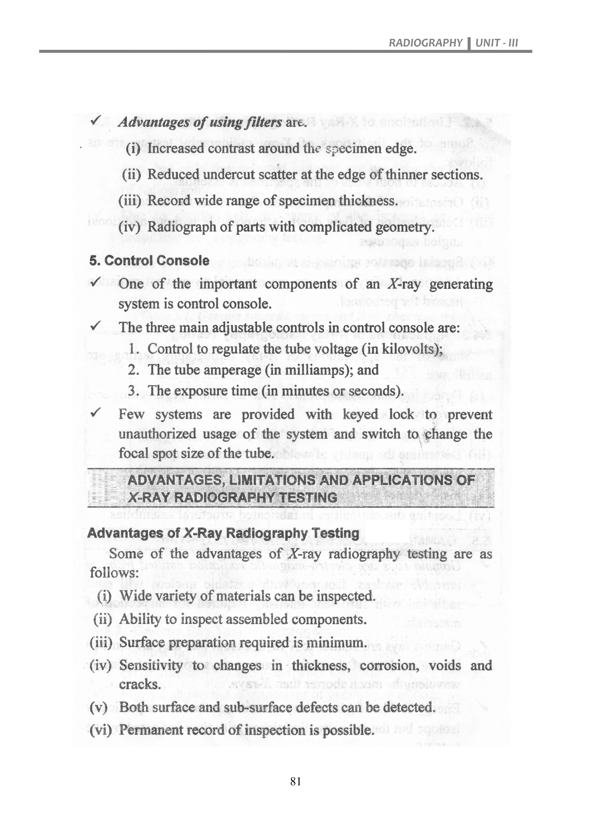 RADIOGRAPHY UNIT - III
81
 