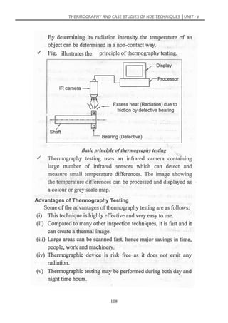 THERMOGRAPHY AND CASE STUDIES OF NDE TECHNIQUES UNIT - V
108
 