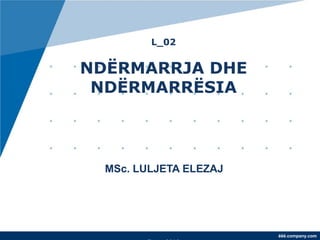 L_02


NDËRMARRJA DHE
 NDËRMARRËSIA



  MSc. LULJETA ELEZAJ




                        ëëë.company.com
 