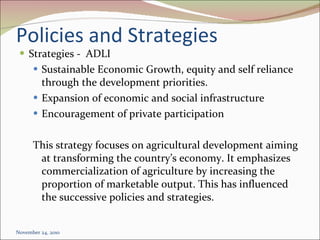Policies and Strategies to Enhance Dairy Development in Ethiopia