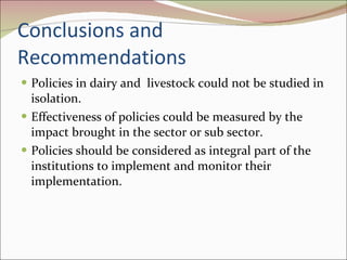 Policies and Strategies to Enhance Dairy Development in Ethiopia