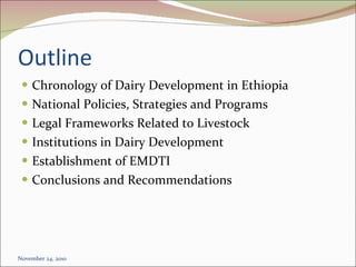 Policies and Strategies to Enhance Dairy Development in Ethiopia