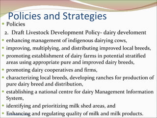 Policies and Strategies to Enhance Dairy Development in Ethiopia