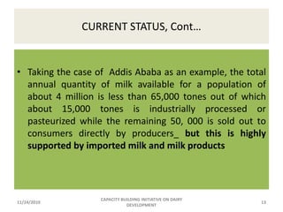 Capacity Building initiatives on dairy development 