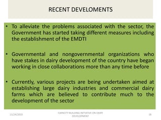 Capacity Building initiatives on dairy development 