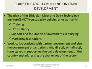 Capacity Building initiatives on dairy development 